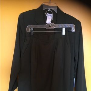 Green coat and skirt set